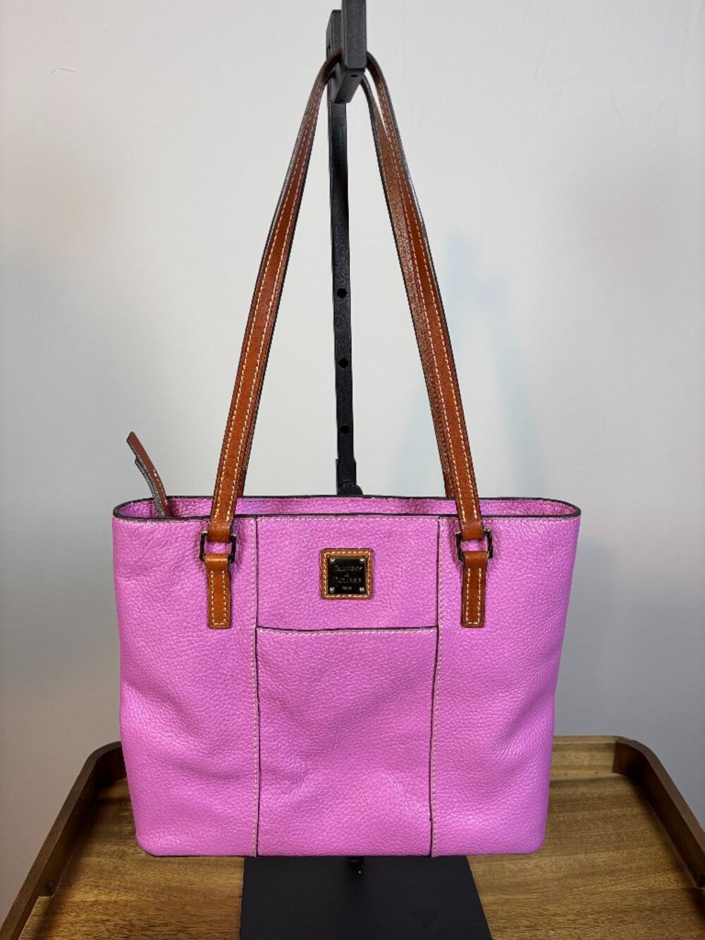 Dooney & Bourke Lilac Purple Pebbled Leather Lexington Shopper Tote